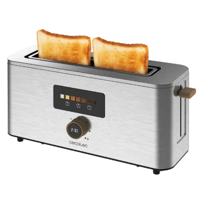 Tostador vertical Cecotec Touch&Toast Extra de acero inoxidable con pantalla táctil y ranura larga
