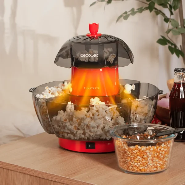 Imagen 7 Palomitero Fun&Taste P'Corn Lotus de 1200 W. Sistema de aire caliente para palomitas sanas en 2 min. Incluye 4 recipientes extraíbles de 4,5 L total.