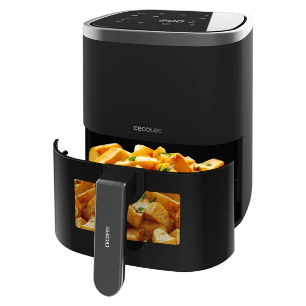 Imagen 3 Freidora de aire digital de 4 L y 1400 W con ventana de visualización. Cocina recetas sanas con tecnología PerfectCook y 9 modos automáticos.