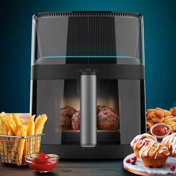 Imagen 7 Freidora de aire digital Cecofry Neon 5000 de 5 L. Cocina saludable con tecnología PerfectCook, 1500 W de potencia y 10 menús automáticos para resultados perfectos.
