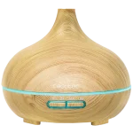 Humidificador ultrasónico Cecotec Pure Aroma 300 Yang con acabado en madera clara y luz LED ambiental