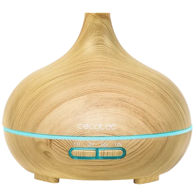 Humidificador ultrasónico Cecotec Pure Aroma 300 Yang con acabado en madera clara y luz LED ambiental