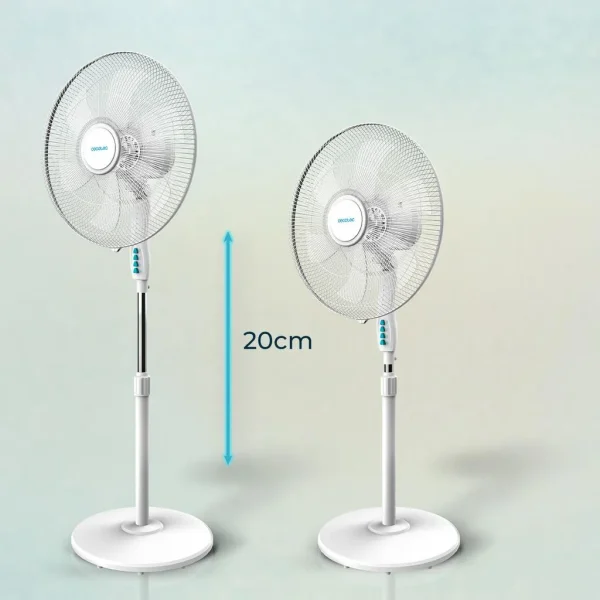 Imagen 7 Ventilador de pie Cecotec EnergySilence 600 Max Flow de 70 W con 6 aspas, motor de cobre, 3 velocidades y oscilación de 75º para un flujo de aire máximo.