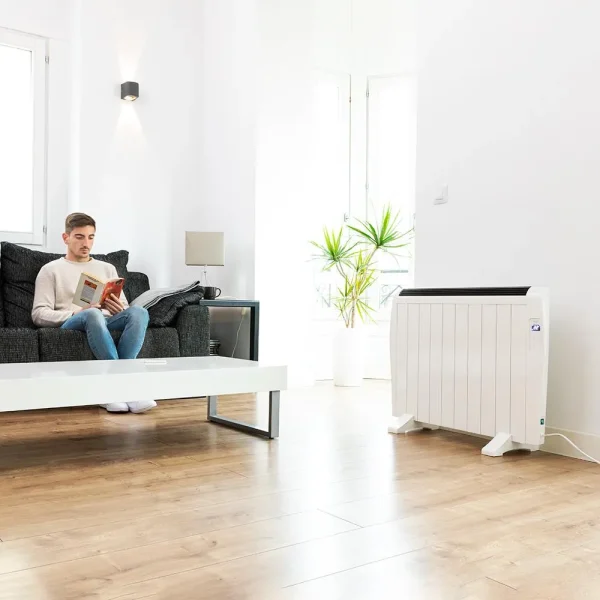 Imagen 4 Emisor térmico de 10 elementos y 1500 W con WiFi. Radiador eléctrico de bajo consumo con pantalla LCD, mando a distancia y temporizador programable 24/7.