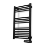 Radiador toallero eléctrico Cecotec ReadyWarm 9100 Smart Towel Black en color negro mostrando la pantalla LED y controles táctiles