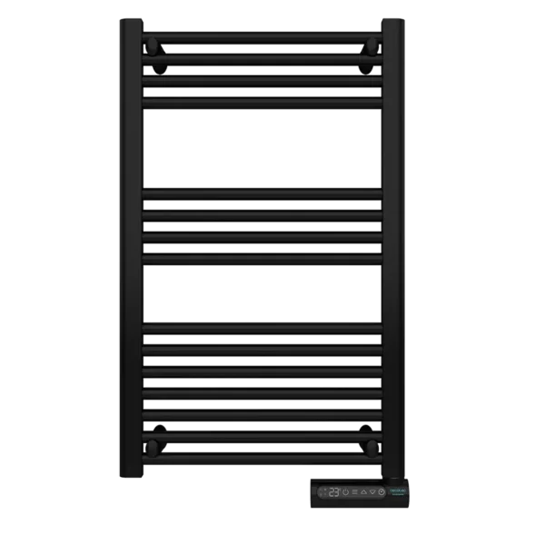 Imagen 2 Radiador toallero eléctrico Cecotec ReadyWarm 9100 Smart Towel Black de 500W y bajo consumo. Incorpora pantalla LED, control táctil y temporizador.