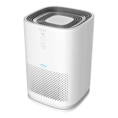 Purificador de aire Cecotec TotalPure 1500 Connected con diseño cilíndrico en color blanco y panel de control superior