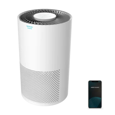 Purificador de aire Cecotec TotalPure 2000 Connected en color blanco con panel táctil superior y diseño cilíndrico