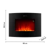 Imagen 2 Chimenea eléctrica curva de 22" con 2000 W, WiFi y mando a distancia. Calienta estancias de 20 m2 con diseño elegante, temporizador y llamas realistas.