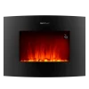 Imagen 3 Chimenea eléctrica curva de 22" con 2000 W, WiFi y mando a distancia. Calienta estancias de 20 m2 con diseño elegante, temporizador y llamas realistas.