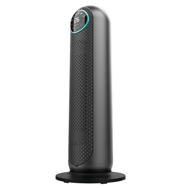 Calefactor cerámico vertical ReadyWarm 10150 Smart Ceramic Pro con pantalla LED y mando a distancia en color negro y plata