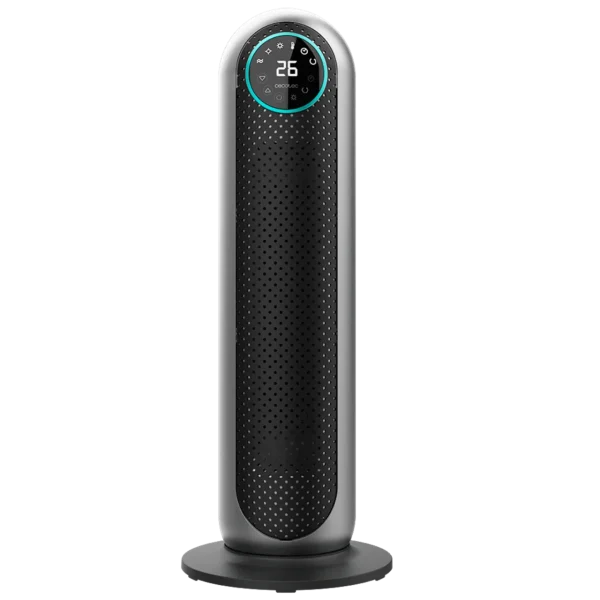 Imagen 2 Calefactor cerámico vertical de 2200 W con oscilación, pantalla LED y mando a distancia. Termostato regulable y temporizador para estancias de hasta 22 m².