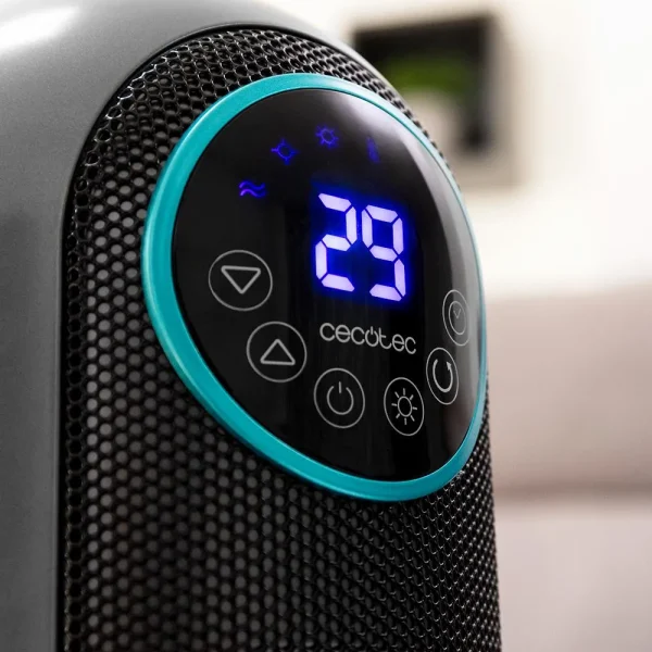 Imagen 6 Calefactor cerámico vertical de 2200 W con oscilación, pantalla LED y mando a distancia. Termostato regulable y temporizador para estancias de hasta 22 m².
