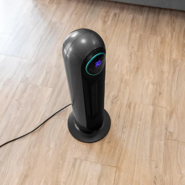 Imagen 7 Calefactor cerámico vertical de 2200 W con oscilación, pantalla LED y mando a distancia. Termostato regulable y temporizador para estancias de hasta 22 m².