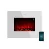 Chimenea eléctrica blanca ReadyWarm 2690 Flames Connected White con vista frontal de llamas LED y control WiFi