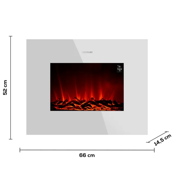 Imagen 2 Chimenea eléctrica de 26” con 2000 W, control WiFi y mando a distancia. Calienta estancias de 25 m² con efecto de llamas realistas LED ajustables.