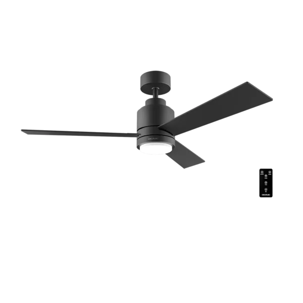 Ventilador de techo negro EnergySilence Aero 4850 Style Black con luz LED y motor DC