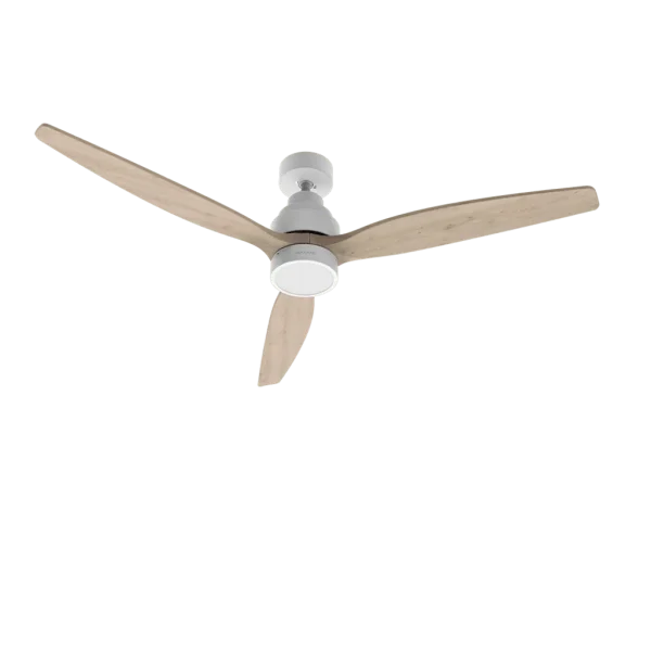 Imagen 2 Ventilador de techo de 52" con motor DC de 30 W, luz LED y diseño blanco y madera. Silencioso, con mando a distancia, 6 velocidades y función verano-invierno.