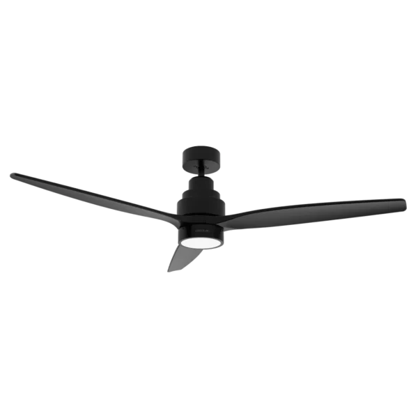 Ventilador de techo negro EnergySilence Aero 5350 Black Design con luz LED y mando a distancia vista frontal
