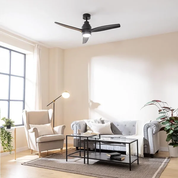 Imagen 4 Ventilador de techo EnergySilence Aero 5350 Black Design de 52" con motor DC de 30 W. Silencioso, luz LED, mando a distancia y función verano-invierno.