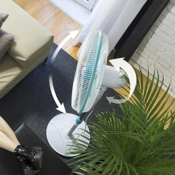 Imagen 7 Ventilador de pie EnergySilence 500 de Cecotec con 40 W, 5 aspas y motor de cobre. Tres velocidades, altura regulable y oscilación automática para aire fresco.