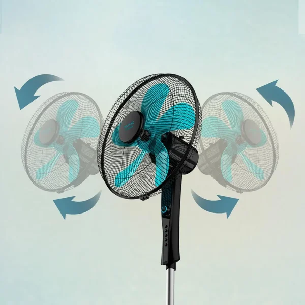 Imagen 5 Ventilador de pie EnergySilence 520 Power Black de 50 W, 5 aspas de 40 cm, motor de cobre, 4 velocidades y altura ajustable. Potencia y frescor silencioso.