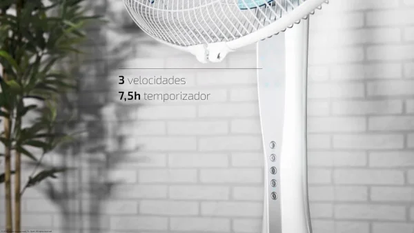 Imagen 8 Ventilador de pie EnergySilence 530 Power Connected de 50 W con mando a distancia, 3 velocidades y temporizador. Máximo frescor y confort con motor de cobre.