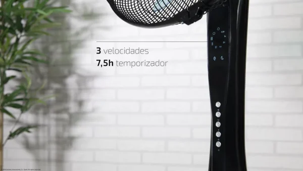 Imagen 8 Ventilador de pie Cecotec EnergySilence 530 Power Connected Black de 50 W con 5 aspas, mando a distancia, motor de cobre, 3 velocidades y pantalla LED.