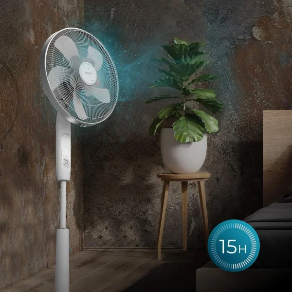 Imagen 6 Ventilador de pie Cecotec de 60 W con 10 aspas, 6 velocidades y motor de cobre. Incluye conectividad Wi-Fi, mando a distancia y altura ajustable de 115-135 cm.