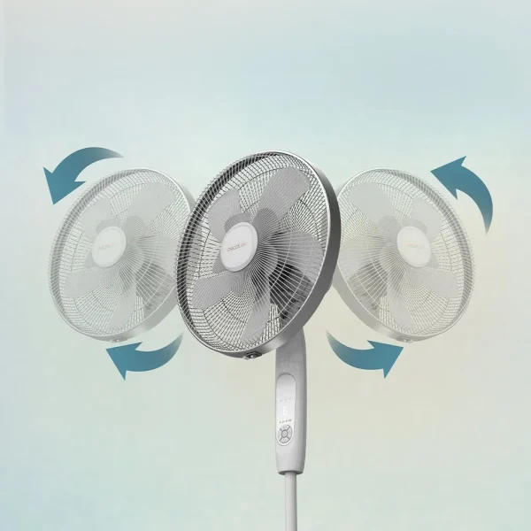 Imagen 7 Ventilador de pie Cecotec de 60 W con 10 aspas, 6 velocidades y motor de cobre. Incluye conectividad Wi-Fi, mando a distancia y altura ajustable de 115-135 cm.