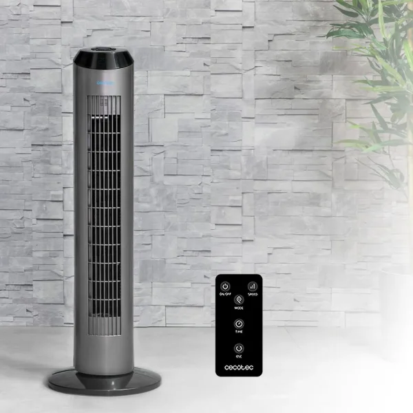 Imagen 5 Ventilador de torre EnergySilence 8190 Skyline Ionic de 60 W con ionizador, mando a distancia y temporizador de 8 horas para un aire fresco y purificado.