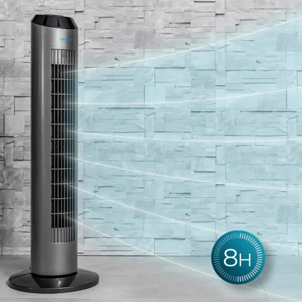 Imagen 7 Ventilador de torre EnergySilence 8190 Skyline Ionic de 60 W con ionizador, mando a distancia y temporizador de 8 horas para un aire fresco y purificado.