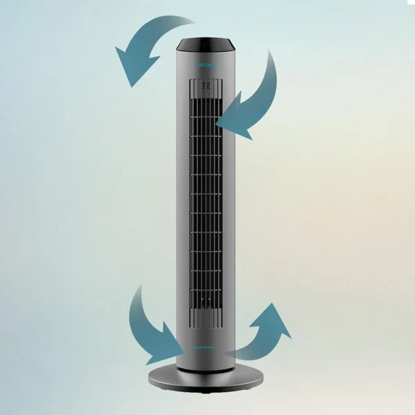 Imagen 8 Ventilador de torre EnergySilence 8190 Skyline Ionic de 60 W con ionizador, mando a distancia y temporizador de 8 horas para un aire fresco y purificado.