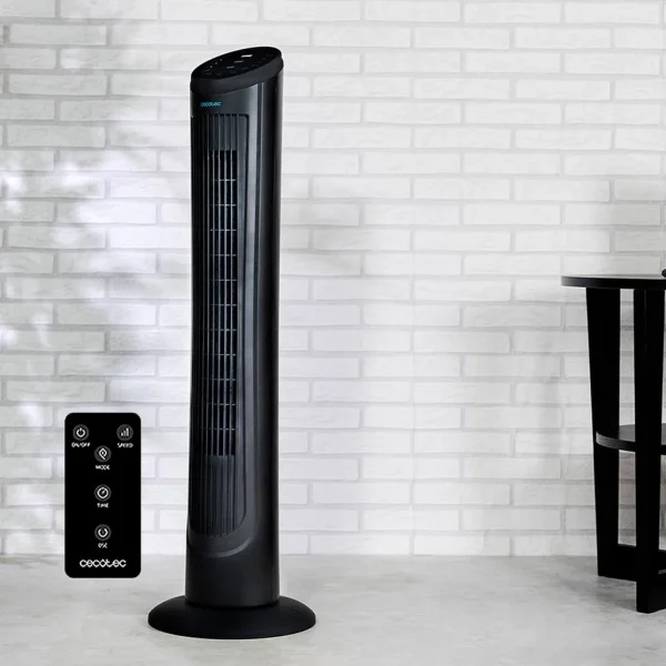 Imagen 4 Ventilador de torre digital de 45 W y 102 cm de altura con motor de cobre, 3 velocidades, oscilación automática y mando a distancia para máximo confort térmico.