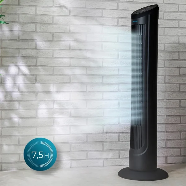 Imagen 6 Ventilador de torre digital de 45 W y 102 cm de altura con motor de cobre, 3 velocidades, oscilación automática y mando a distancia para máximo confort térmico.