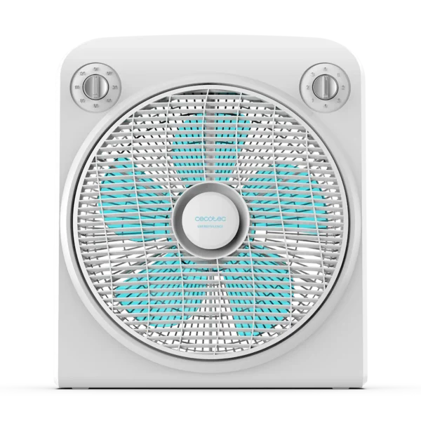 Ventilador de suelo blanco EnergySilence 6000 Power Box con rejilla rotatoria y 5 aspas