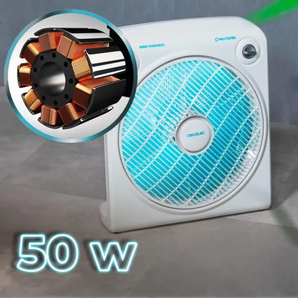 Imagen 2 Ventilador de suelo Cecotec de 50 W con 5 aspas de 30 cm, 3 velocidades, rejilla rotatoria y motor de cobre de alta eficiencia para un frescor instantáneo.