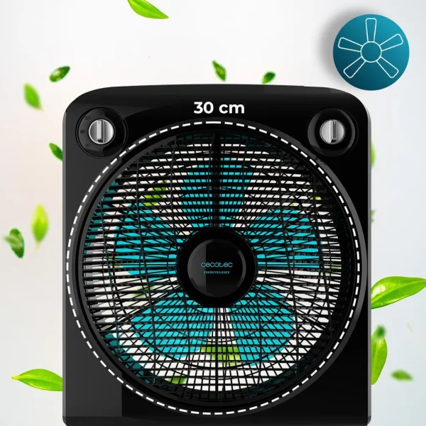 Imagen 3 Ventilador de suelo EnergySilence 6000 Power Box Black de 50 W. Incluye 5 aspas de 30 cm, 3 velocidades, motor de cobre y rejilla rotatoria multidireccional.
