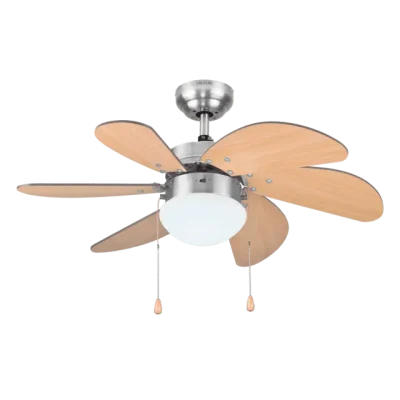 Ventilador de techo EnergySilence Aero 350 con aspas reversibles acabado madera y blanco