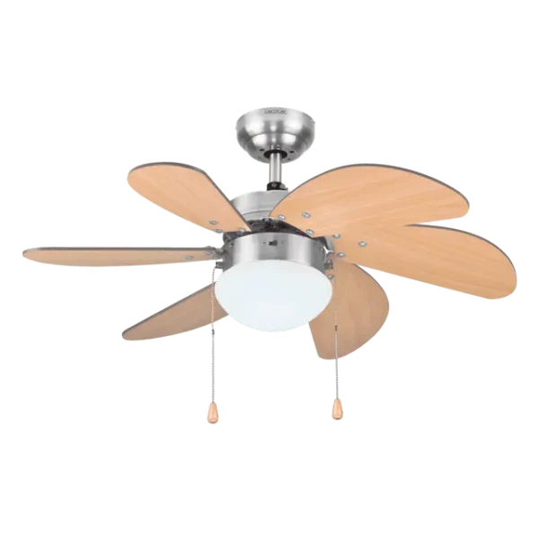 Ventilador de techo EnergySilence Aero 350 con aspas reversibles acabado madera y blanco