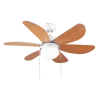 Ventilador de techo Cecotec EnergySilence Aero 360 con luz y aspas reversibles blanco y madera