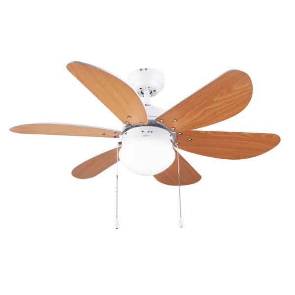 Ventilador de techo Cecotec EnergySilence Aero 360 con luz y aspas reversibles blanco y madera