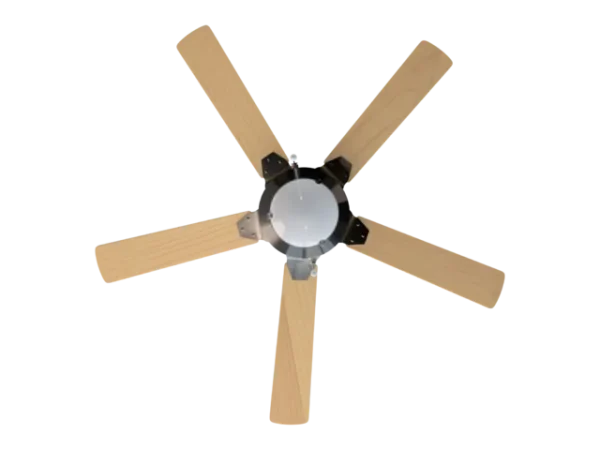 Imagen 3 Ventilador de techo de 52” con luz LED y motor de 60 W. Ofrece 5 aspas reversibles, 3 velocidades y función invierno para climatización eficiente todo el año.