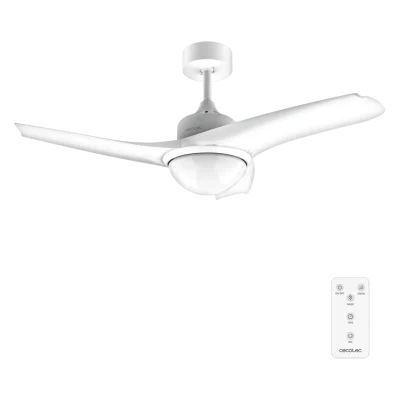 Ventilador de techo EnergySilence Aero 460 blanco con luz LED y mando a distancia vista frontal