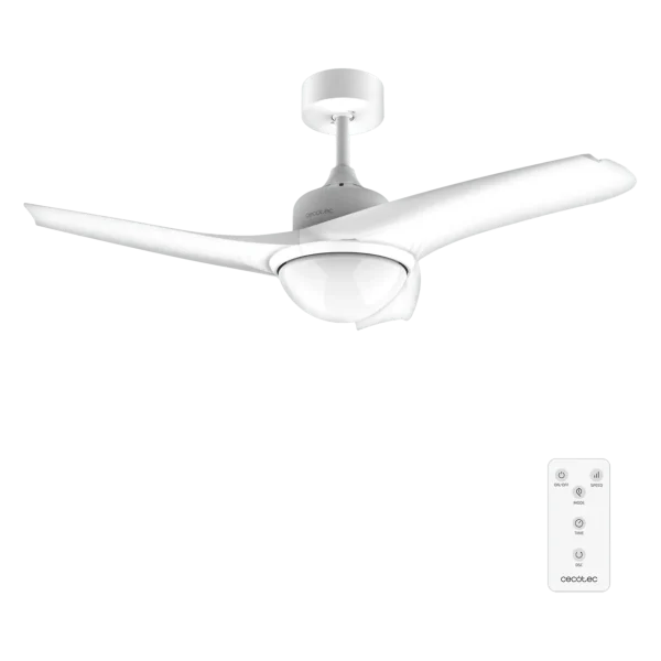 Ventilador de techo EnergySilence Aero 460 blanco con luz LED y mando a distancia vista frontal