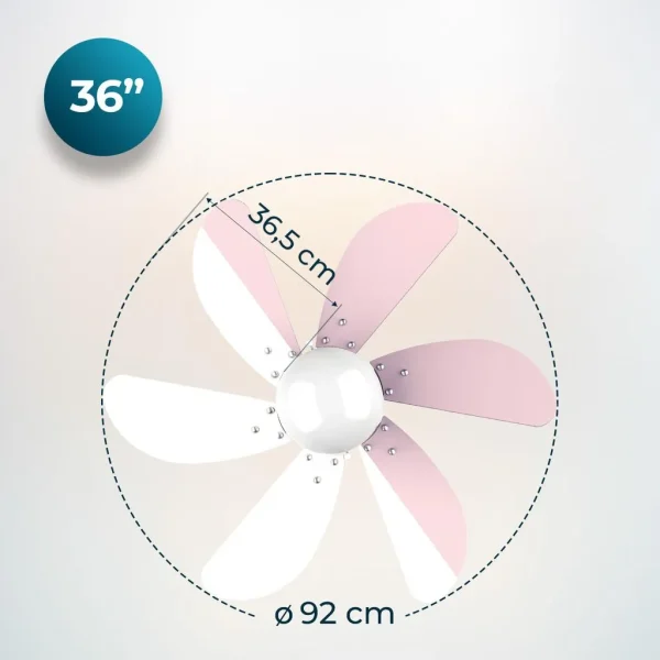 Imagen 3 Ventilador de techo EnergySilence Aero 3600 Vision Purple de 92 cm y 50 W. Luz integrada, 6 aspas reversibles, 3 velocidades y función invierno para el hogar.