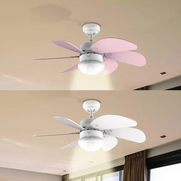 Imagen 7 Ventilador de techo EnergySilence Aero 3600 Vision Purple de 92 cm y 50 W. Luz integrada, 6 aspas reversibles, 3 velocidades y función invierno para el hogar.