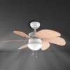 Imagen 6 Ventilador de techo de 92 cm con luz y 6 aspas reversibles en blanco y naranja. Motor de 50 W, 3 velocidades y función verano/invierno para climatización ideal.