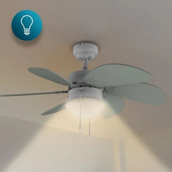 Imagen 5 Ventilador de techo EnergySilence Aero 3600 Vision Mint de 50 W y 92 cm. 6 aspas reversibles, lámpara, 3 velocidades y función verano/invierno.