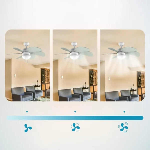 Imagen 6 Ventilador de techo EnergySilence Aero 3600 Vision Mint de 50 W y 92 cm. 6 aspas reversibles, lámpara, 3 velocidades y función verano/invierno.